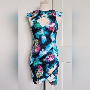 Paradisco Watercolor Floral Mini Sheath Dress AU 8, US 4